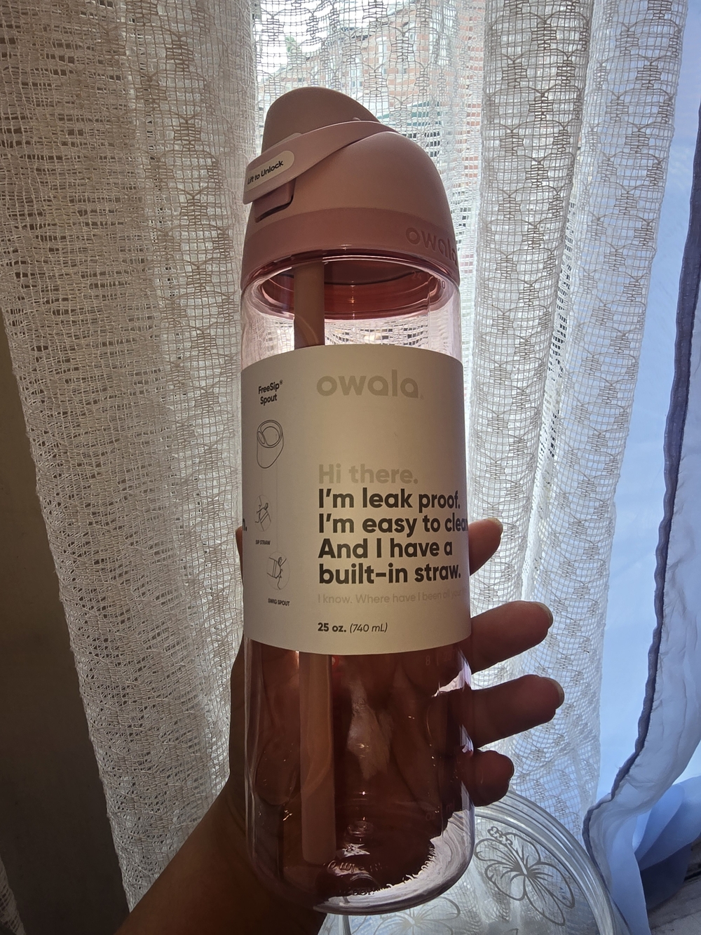 Owala 25oz Leak-Proof Water Bottle in Blush Pink